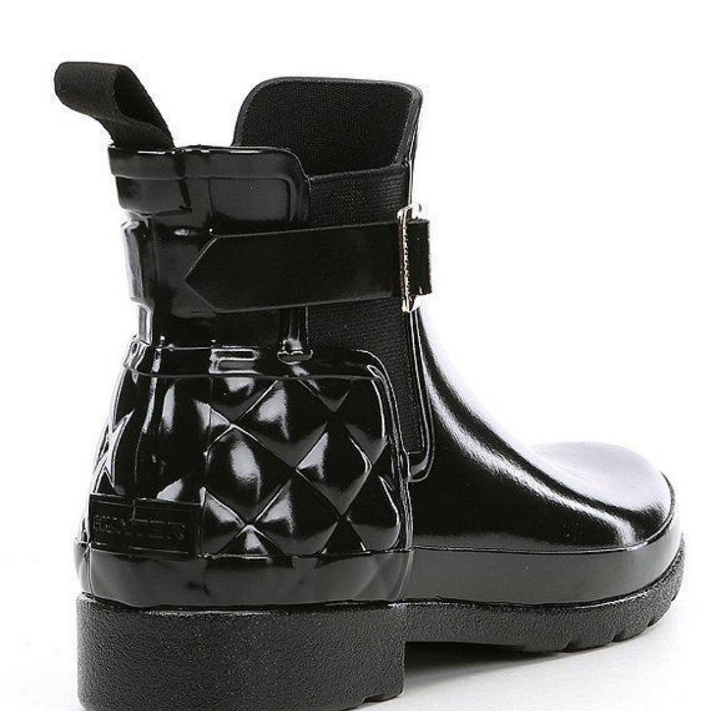 Hunter Refined Gloss Quilted Chelsea Rain Boot NIB - Picture 3 of 3
